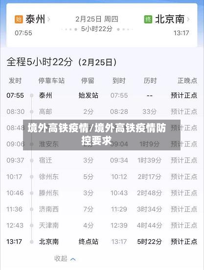 境外高铁疫情/境外高铁疫情防控要求