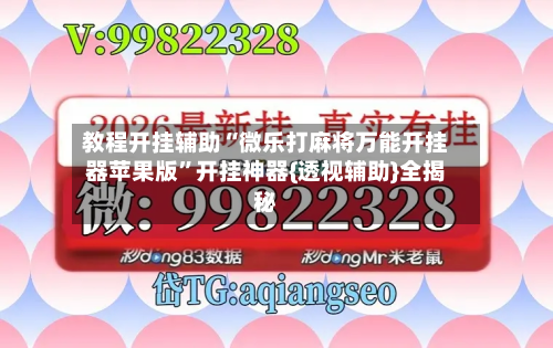 教程开挂辅助“微乐打麻将万能开挂器苹果版”开挂神器{透视辅助}全揭秘-第3张图片