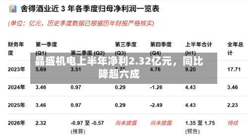 晶盛机电上半年净利2.32亿元，同比降超六成-第2张图片