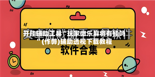 开挂辅助工具“玩家微乐麻将有挂吗”(作弊)辅助透视下载教程-第2张图片