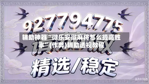 辅助神器“微乐安徽麻将怎么提高胜率”(作弊)辅助透视教程
