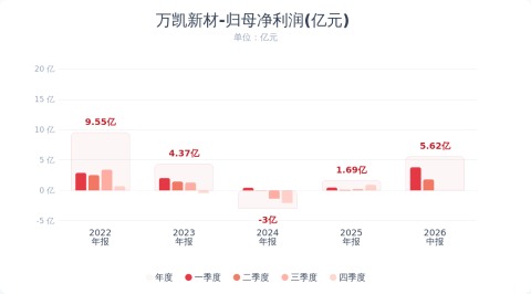 万凯新材:2026年半年度净利润5.62亿元 同比增长910.09%